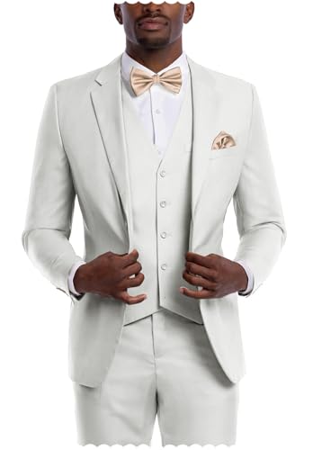 Men's 3 Piece Suits Tuxedo Single Breasted 2 Button Slim Fit Formal Business Jacket Vest Pants for Wedding Dinner