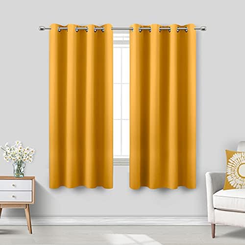 KOUFALL Sage Green Curtains 63 Inch Length for Bedroom 2 Panels Grommet Window Treatments Room Darkening Insulated Blackout Thermal Boho Drapes for Living Room Set Decor 52x63 Inches Long Light Green