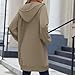 MaMiDay Long Hoodies for Women Zip Up Double Zipper Fleece Jacket Tunic Sweatshirts Fall Winter Fashion Clothes Khaki