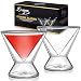 Dragon Glassware Martini Glasses, Premium Designer Stemless Cocktail Glasses with Insulated Double-Walled Design, 8-Ounces, Gift Boxed - Set of 2