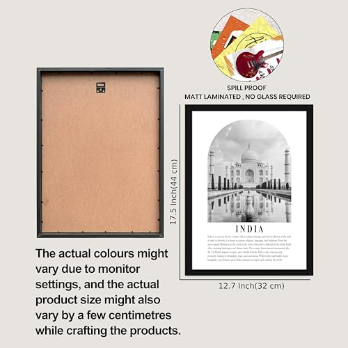Image of PAINTINGMANTRA Wall Art for Home A3 Indian Gallery Wall Art Prints Pack of 3 Framed Poster Heritage Wall Decor Historic Monuments, Vintage Photography Wall Art for Living Room, Bedroom (32x44 cm)
