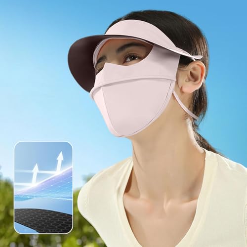 Capa solar de verão Capa de proteção solar facial completa com aba Capa respirável Capa facial anti