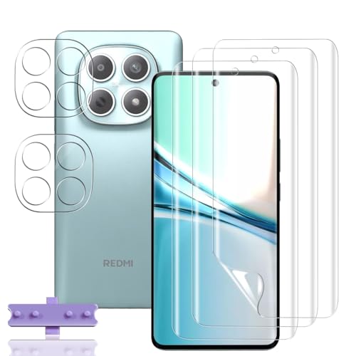 Rnnmeeko 3+2 Stück Schutzfolie für Xiaomi Redmi Note 15 5G Folie 3 Stück & 2 Stück Panzerglas kamera, Weiche TPU Bildschirmschutzfolie, HD Anti- Kratzer Anti-Blasen Bildschirmschutz für Redmi Note 15 5G