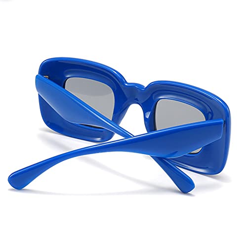 Stylish Fun Inflated Sunglasses Trendy Thick Frame Cute Candy Colored Square Shades AZ96214