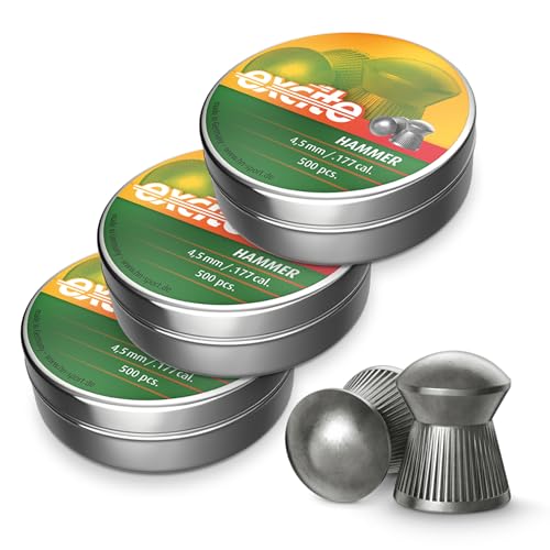 Bundle softair Piombini Cal. 4.5 HN Hammer (3 Scatole) + 10 Bersagli 14x14 cm - Pallini Piombo per Carabina Aria Compressa, Pistola Calibro 4 5 - Ideale Tiro a Segno Sportivo