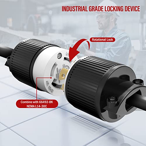 image for ENERLITES NEMA L14-30P Locking Plug Connector for Generator, Twist Loc