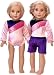 DreamWorld Collections - Little Gymnast - 2 Piece Outfit - Pink and Purple Gymnastic Leotard with Shorts - 18 inch Doll Clothes (Dolls not Included)