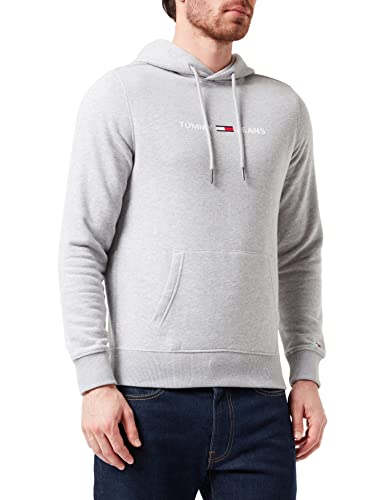 Tommy Jeans Herren TJM Straight Small Logo Hoodie Sport Pullover, Lt Grey...