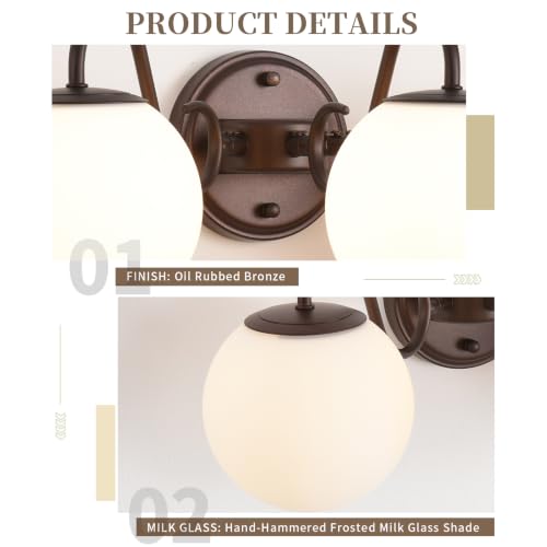 Image of Oil Rubbed Bronze Bathroom Vanity Light Fixtures Over Mirror 3 Lights