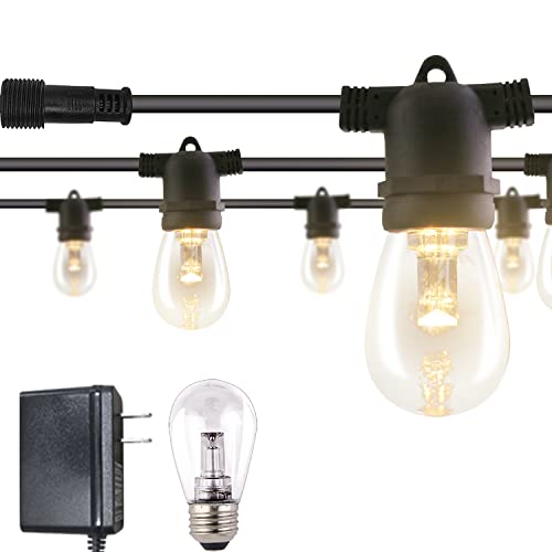 Outdoor String Lights, Patio Lights Outdoor Waterproof, 48Ft Led String Lights Outdoor With 15 Commercial Grade Bulbs (1 Spare), Connectable Led Energy-Saving String Lights, Bright String Lights。 #TOP2