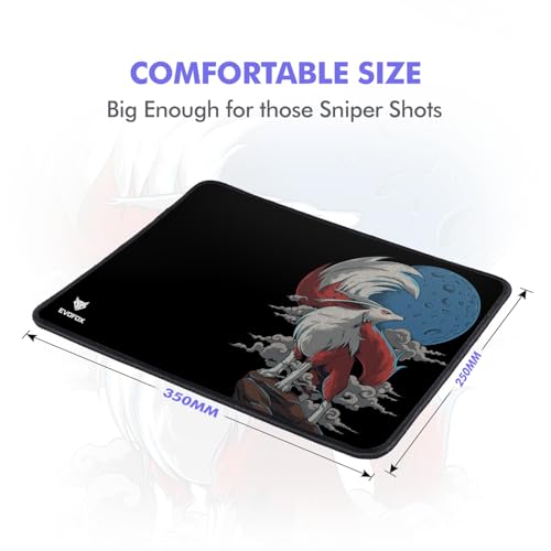 EvoFox Falcon X35 Gaming Mouse Pad with Micro-Textured Speed Surface, Non-Slip Rubber Base, Anti-Fray Stitched Edges and Washable Surface [350mm x... - Image 3