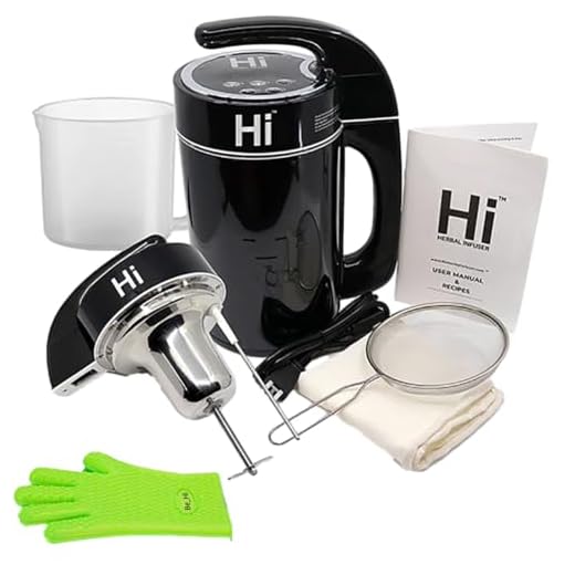 Hi® Herbal Infuser® - New 2020 Model Countertop Botanical Extractor Butter, Oil & Tincture Infusion Machine - Measuring Cup, Glove, Strainer, Organic Herb Filter & Recipe Book Included (Package)