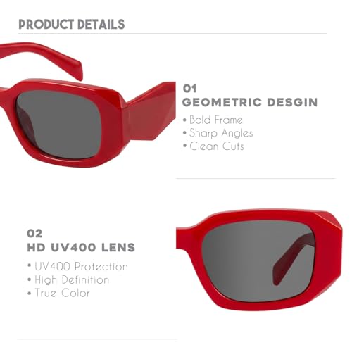 Image of mosanana Trendy Rectangle Sunglasses for Women Men-Goulding