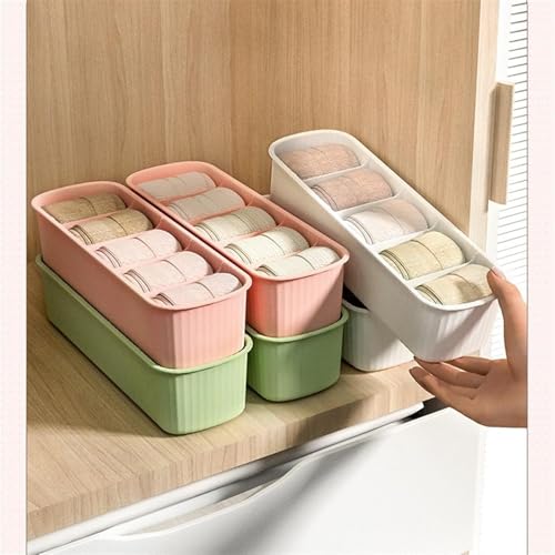 Image of UCRAVO 2-Pack Multi-Color Wardrobe Storage Boxes - Sock, Bra, and Undergarment Drawer Organizer with Dividers for Neat Closet Storage & Tidy Dresser Organization, Sock Drawer Organizer