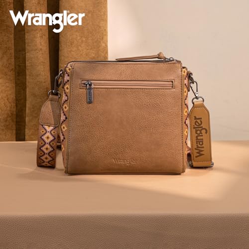 Image of Wrangler Aztec Crossbody Purse Medium Shoulder Bags for Women Western Handbag with Guitar Strap