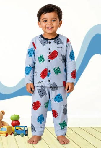 Image of 3BROS BodySuit /Dress for Boys /Girls Full Pajama & Casual Full Sleeves Night Suit Top Combo Kids Set
