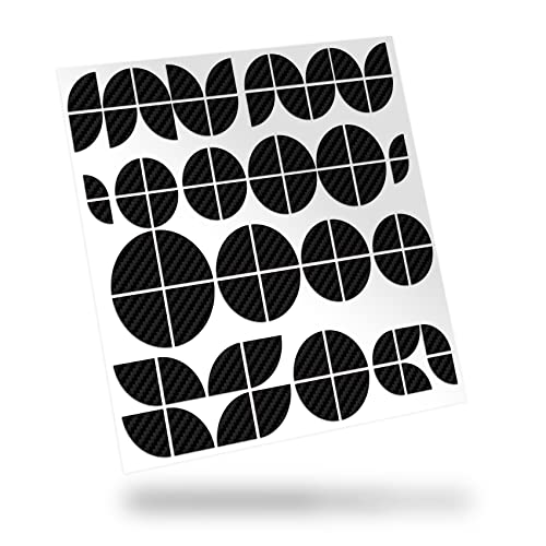 Finest Folia Pegatinas con emblema para esquinas compatibles con BMW, autoadhesivas, impermeables, accesorios de moto, 74 piezas, K102 (04 negro carbono)