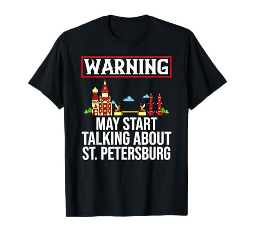 St. Petersburg Russia City Skyline Map Travel T-Shirt