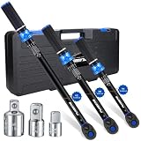 PUIBERS Torque Wrench Set 1/2 3/8 1/4 inch Drive Click, 3Pcs Torque Wrenches 10-170 FT.LB,5-50FT.LB,20-240IN.LB, Inch pound Torque Wrench with 3 Pcs Adapter for Bike,Car, Truck,Tractor