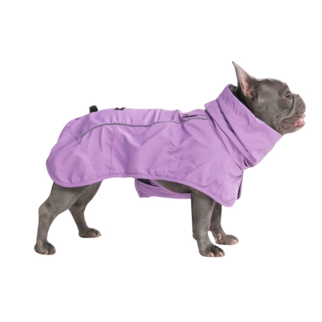 Spark Paws Dog Raincoat, Waterproof Coat Rain Jacket for Small Medium Large Dogs, Reflective Breathable Full-Body Coverage- Purple - XL