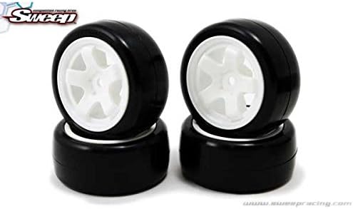 Sweep Racing Mini 40deg Hard Rubber Tires w/White Wheels Med (4pcs) SWPMN40WM