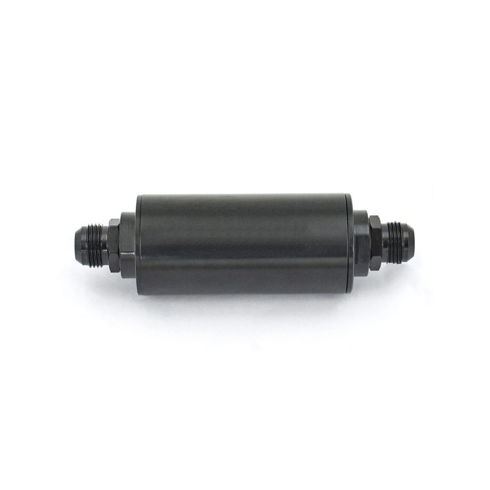 Filtro de combustible Filtro de combustible 2 pulgadas, filtro acero inoxidable E85 con elemento 100 micras, accesorios adaptadores AN6 AN8 AN10 9MM(RFFS-AN10-BK)
