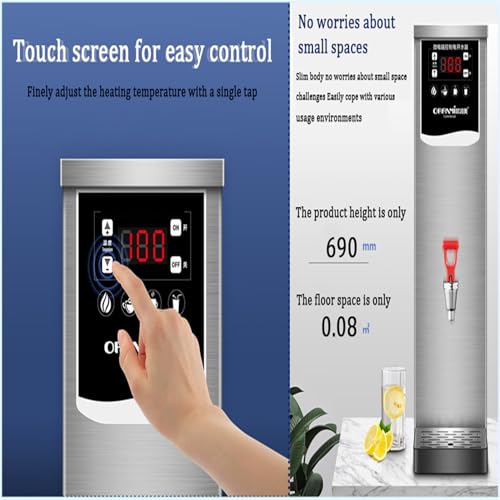 2500W Caldera comercial de agua, 10L Dispensador de agua caliente eléctrica con control digital, Calenco de Calentar rápido de acero inoxidable Tea Maker para Office Canteen, Non Drip Tap, High Capaci