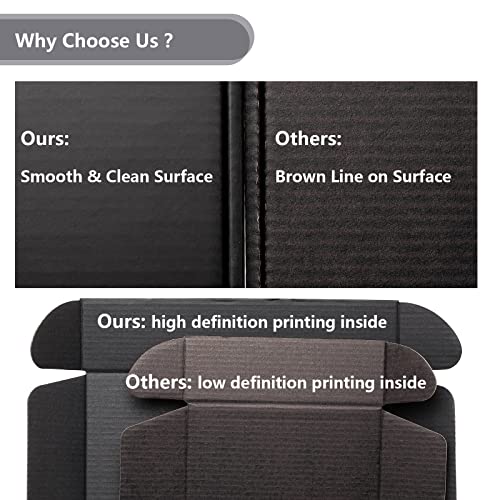 Timirog Shipping Boxes 13X10X3 Inches 20 Pack Black Cardboard Box For Small Business, Corrugated Boxes Tab Locking Literature Mailer Mailing Packaging Supplies For Packing Book Gifts Craft #TOP2