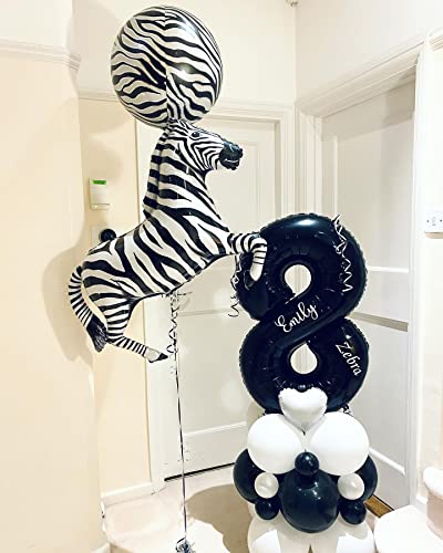 Lhoavwe 40IN ZEBRA Big 40 Inch Zebra Balloons Helium Zebra Shaped Balloons Wildlife Animal Zebra Balloons For Jungle Safari Themed Kids Birthday Party Decorations thumb #4