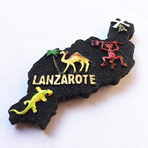 Imán decorativo 3D Lanzarote España 10x4 cm miniatura 2