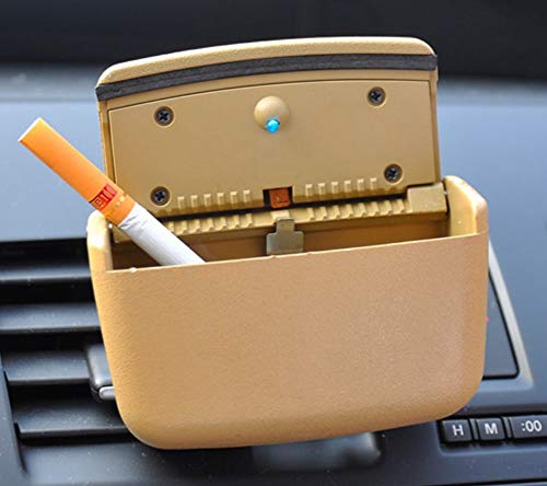 Jarredly Cendrier De Voiture Portable, Cendrier avec Lumière LED, Isoler La Fumée, avec Un Couvercle Auto-extinguible Détachable Facile À Nettoyer pour La Plupart des Porte-gobelets De Voiture Orange Cover