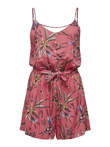 ONLY Damen Onlnova Life Meyer Playsuit Aop Ptm, Mineral Red/AOP:Bright...