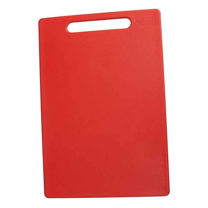 Image of TRISHVAR Vegetable Cutting Board with Handle for Fruits, Breads & Meat for Regular Use with Handle, BPA-Free, Dishwasher Safe, for Kitchen, Plastic Chopping & Slicing (34 x 22, Red,Green,Pink,Orange)