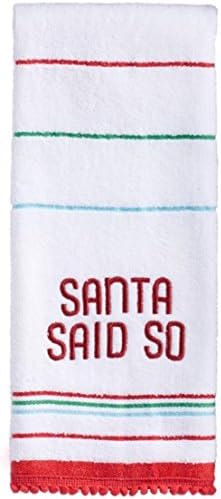 Set of 2 Celebrate St. Nicholas Square 16" x 25" Hand Towels Santa Said So