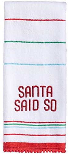 Set Of 2 Celebrate St. Nicholas Square 16" X 25" Hand Towels Santa Said So #TOP12