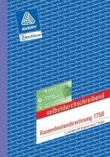 Avery Zweckform© 1758 Kassenbestandsrechnung, DIN A5, selbstdurchschreibend, 2 x 40 Blatt, weiá, gelb