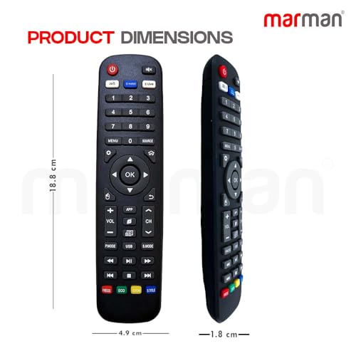 Image of marman Compatible with Hyundai Tv Remote Control Original Suitable for LED Smart TV Model SMTHY32HDB52YW Non Voice Command - Match Exactly with Existing Remote Key by Key for Better Performance