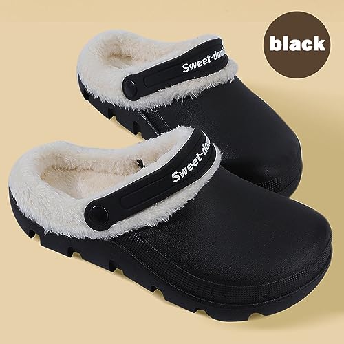 Garden Clogs Fuzzy for House : Women Men Warm Fur Lined Slippers for Winter Unisex Non-Slip Mules for Indoor Outdoor2