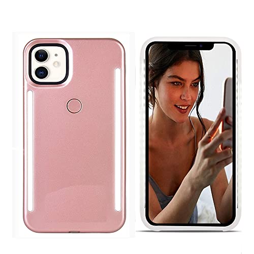 Lntech Selfie Light Up Case For Iphone 11, Rechargeable Led Light Up Flash Lighting Selfie Case Dual Side Flashlight Illuminated Cover [Dimmable Switch] For Iphone 11(Rose Gold, Iphone 11) #TOP9