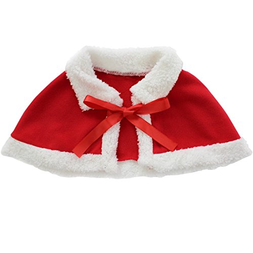 Iefiel Baby Girls Christmas Snowball Holiday Picture Dress With Shawl Santa Hat Red 3T #TOP4