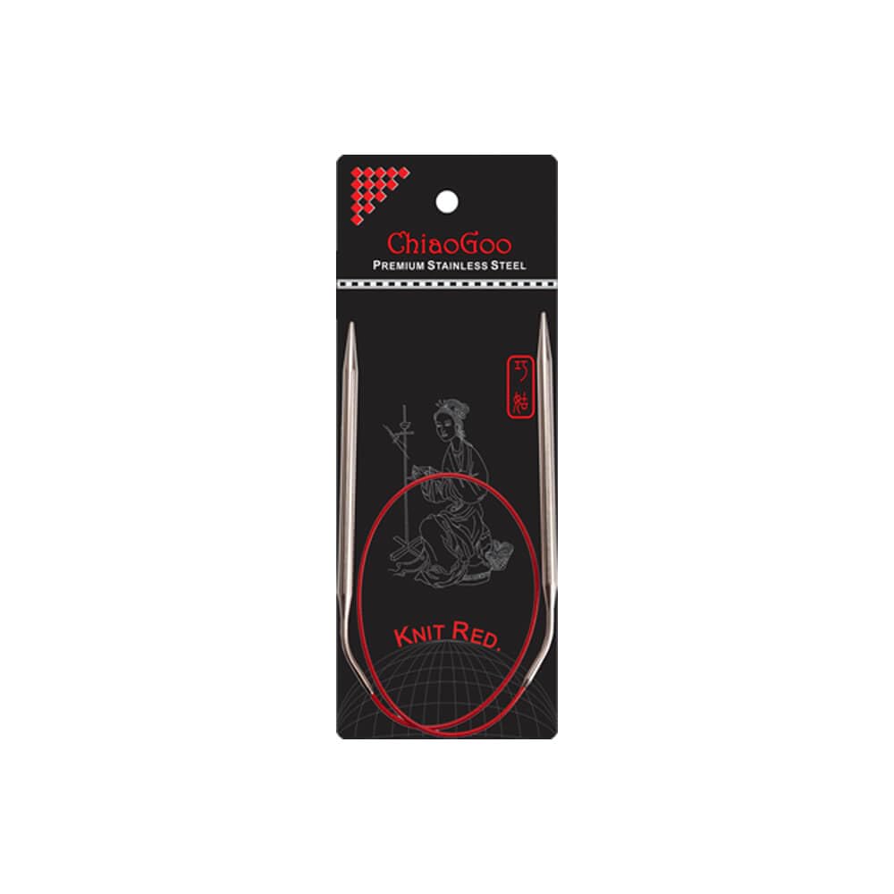 ChiaoGoo Knit RED Aguja Circular de Acero Inoxidable para Tejer 60 cm 3,00 mm 1 unidad