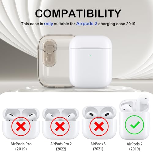 Image of for Airpod Case with Cleaner Kit, Crystal Clear Cover | Highly Transparent Anti-Yellowing TPU,Shockproof,Scratch-Resistant,Travel-Ready Keychain Cover for Work,Gym,Clear Black