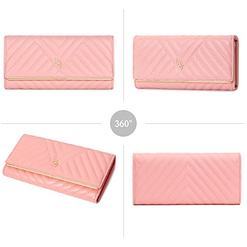 Wallet for Women RFID Blocking Large Capacity Trifold Ladies Wallet Leather Long Clutch Wallet Multi Card Organizer4