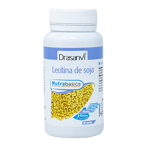 DRASANVI NUTRABASICS LECITINA DE SOJA - Aporte en Colina + Glicerol + Ácidos Grasos + Fosfolípidos - SIN GLUTEN - 90 perlas