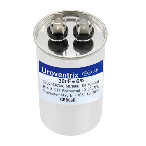 30uF ±6% 370-440VAC CBB65 Run Start Capacitor for AC Unit, Pool Pump, Air Condenser Fan Motor