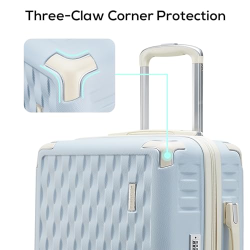 Image of Melalenia Luggage 10 Piece Sets Clearance,Large Suitcase Set Spinner Wheels with TSA Locks,Hard Shell Luggage Sets for Women Travel Suitcase (Light Blue Beige)