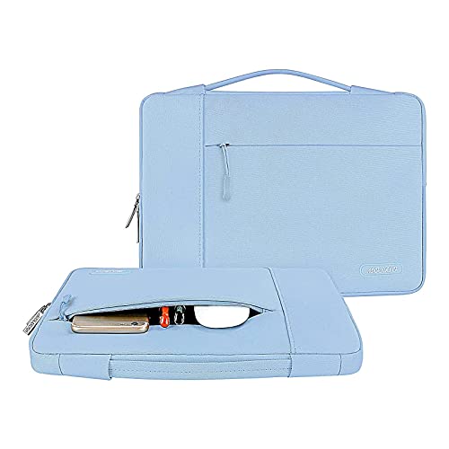 Image of MOSISO Laptop Case 13.3 inch, 13-13.3 inch Laptop Sleeve with Handle Compatible with MacBook Air /Pro 13 /Pro 14 M5 M4 M3 M2 M1,HP Dell ASUS Lenovo, Polyester Multifunctional Computer Bag, Air Blue