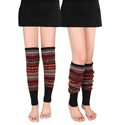 Benefeet Sox Leg Warmers for Women Girls Wool Knit Leg Warmer for Winter Bohemian Patterned Long Leg Warmer4