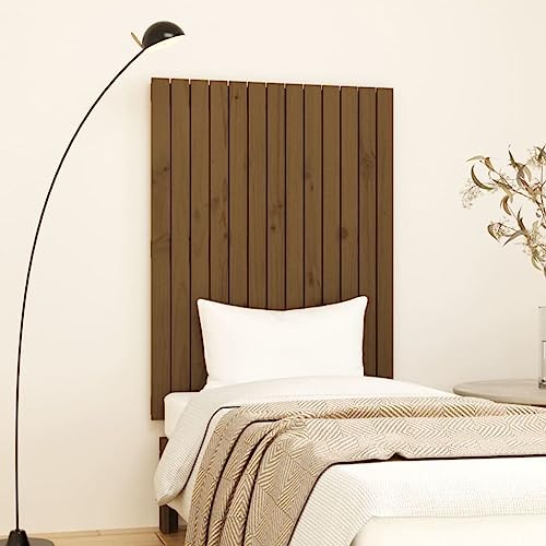LLEZKBR Camas y accesorios - Cabeceros y estribos - Cabecero de pared marrón 82,5 x 3 x 110 cm, madera maciza de pino