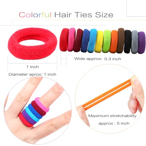 Image of 120 Pcs Baby Hair Ties, Cotton Toddler Hair Ties for Girls and Kids, Multicolor Small Seamless Hair Bands Elastic Ponytail Holders,Bright Color | Multicolor Small Seamless Hair Bands Elastic Ponytail Holders,Bright Color